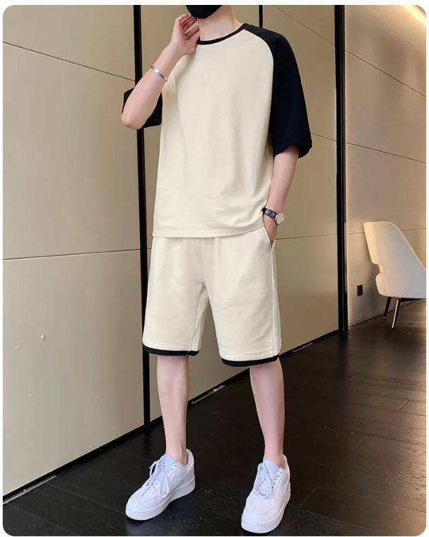 Men's Cotton Plain T-shirt & Shorts Tracksuit